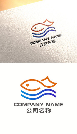 鱼图案商标logo