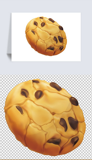 卡通矢量美食食物甜品糕点零食曲奇饼干免扣元素