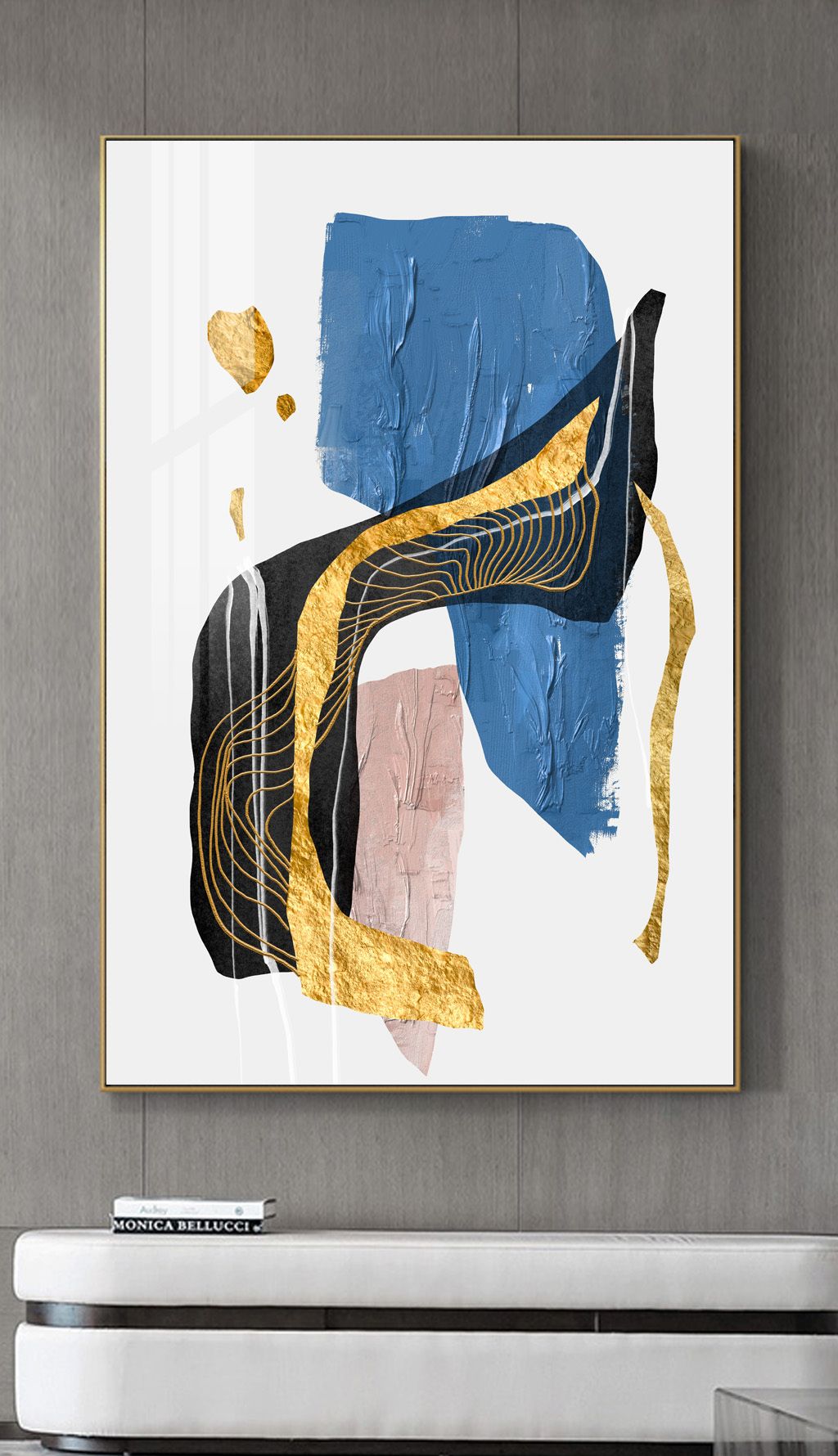 北欧现代简约轻奢抽象油画肌理客厅玄关装饰画