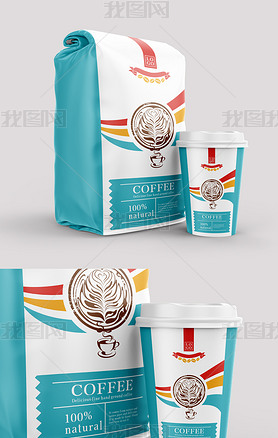 时尚创意清爽唯美个性简约咖啡包装设计饮料饮品包装设计食品包装