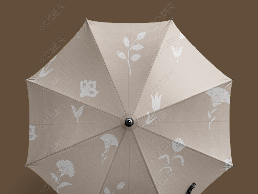 浅色米色花纹抽象图案印花太阳伞雨伞定制