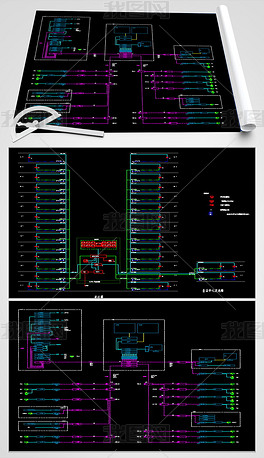 CAD办公楼安防监控系统图