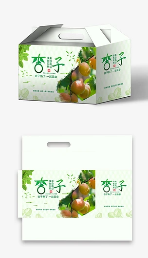 绿色水果包装杏子纸箱包装设计