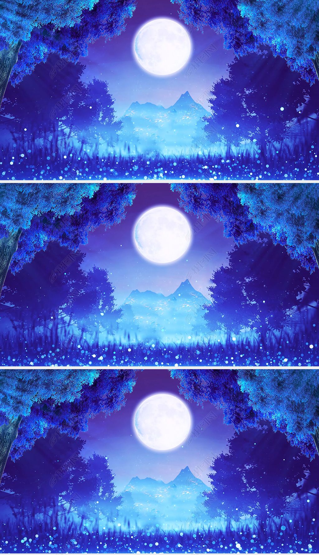 蓝色梦幻唯美森林粒子舞台led背景视频