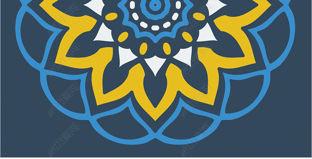 现代时尚创意抽象几何花纹花朵雨伞印花图案