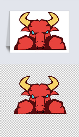 牛头图免抠元素|牛肉店卡通牛头形象设计素材图片免抠图