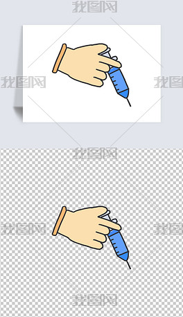 疫苗手绘卡通元素