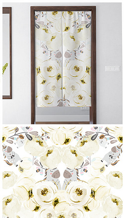 温馨花朵植物图案门帘