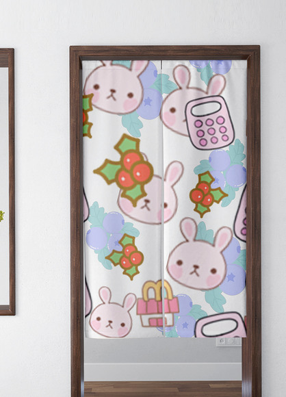 创意卡通兔子图案门帘