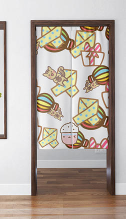 创意卡通折纸热气球图案门帘