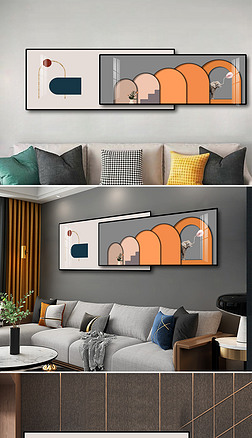 装饰画现代轻奢画中画二联