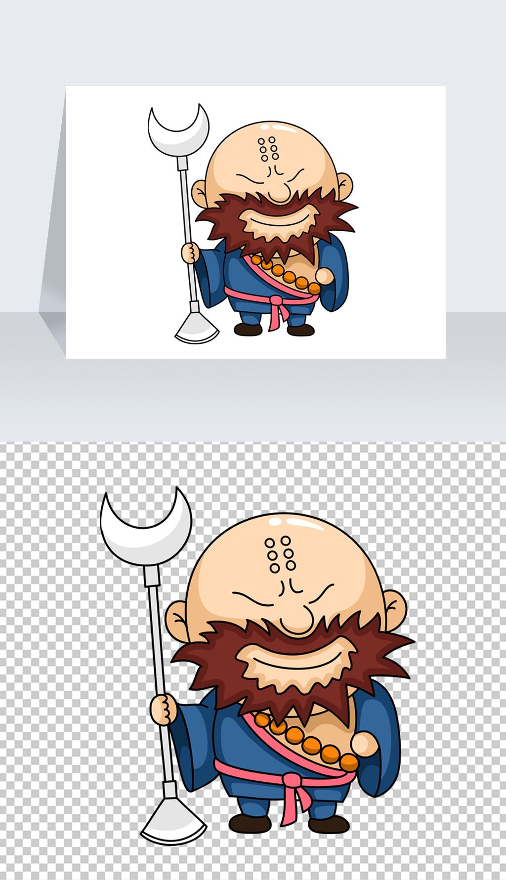 素材简介我图网提供水浒传鲁智深免抠元素四大名著古典名著卡通手绘