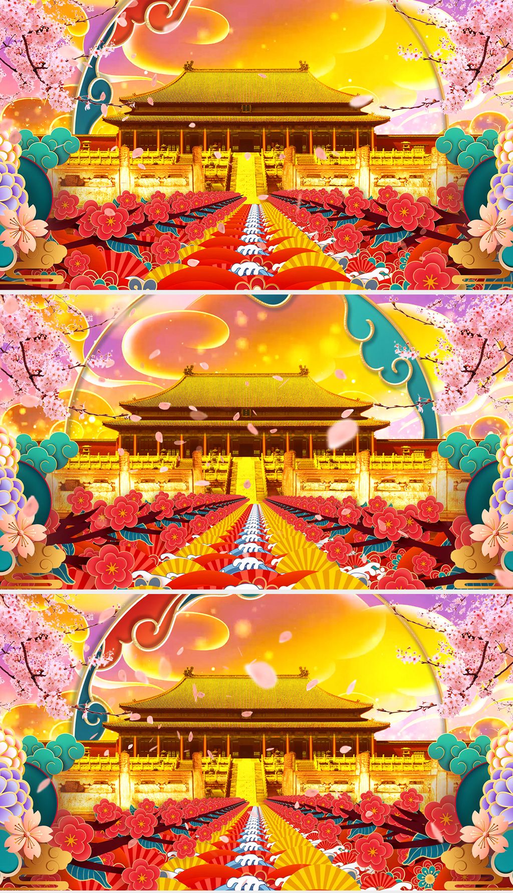 4k大气古典皇宫宫殿舞台背景视频