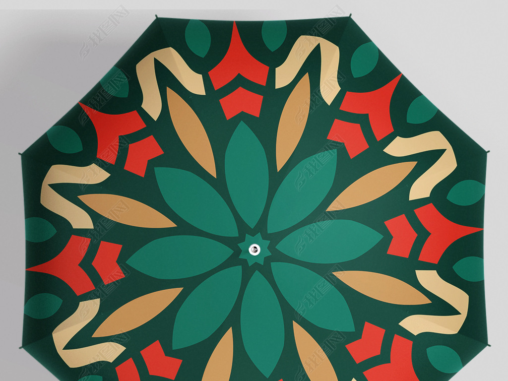 现代时尚创意几何图形抽象花朵雨伞印花图案