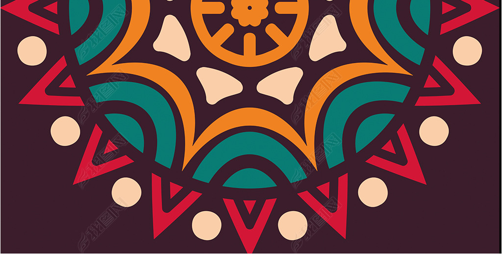 现代时尚创意抽象几何图形雨伞印花图案设计