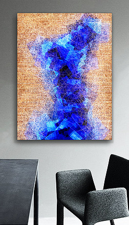 窥见装饰画|窥见未来抽象睿智深蓝土豪金撞色星光装饰画
