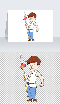 王二小卡通免抠元素|小英雄雨来免抠元素抗日小英雄卡通手绘