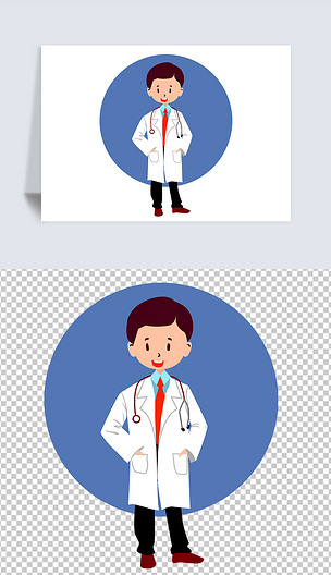 手绘卡通医生png免扣素材