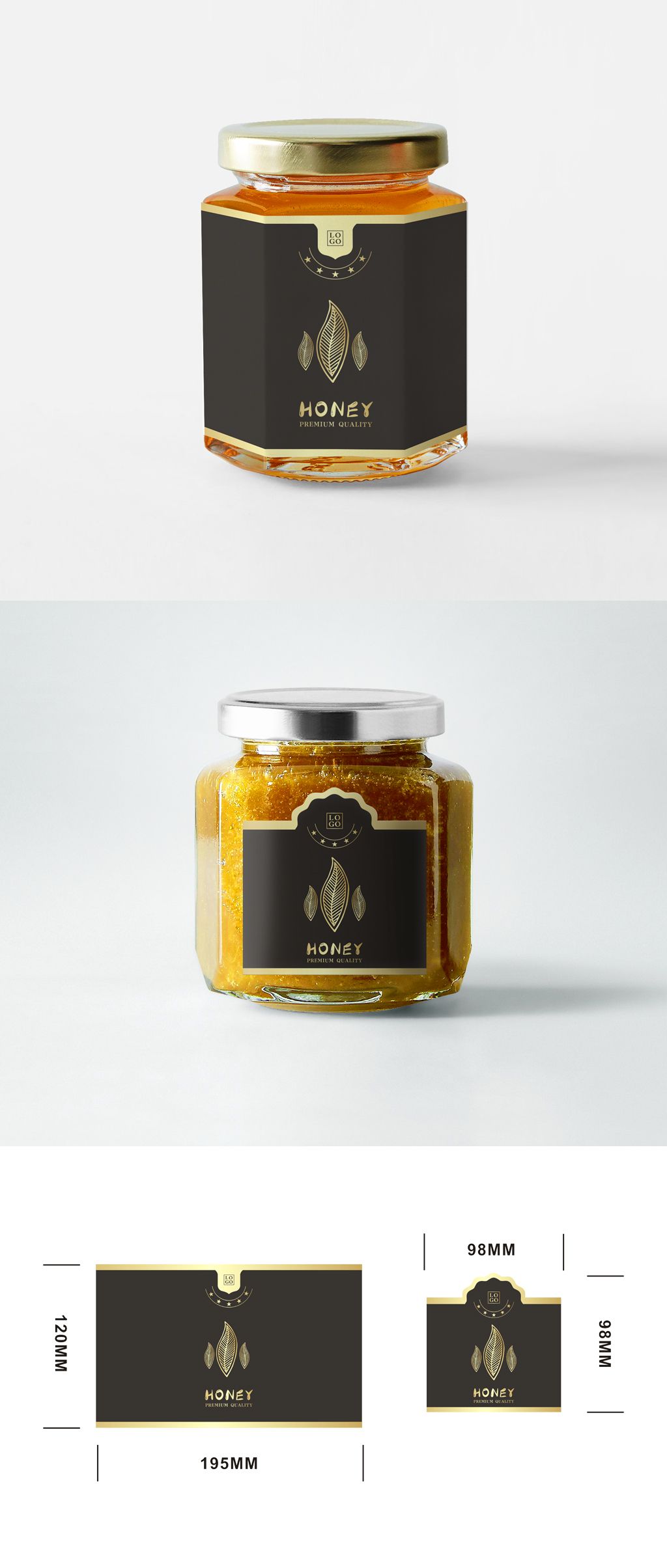 高档精美时尚创意精品蜂蜜包装设计蜂蜜罐包装设计蜂蜜罐贴纸设计