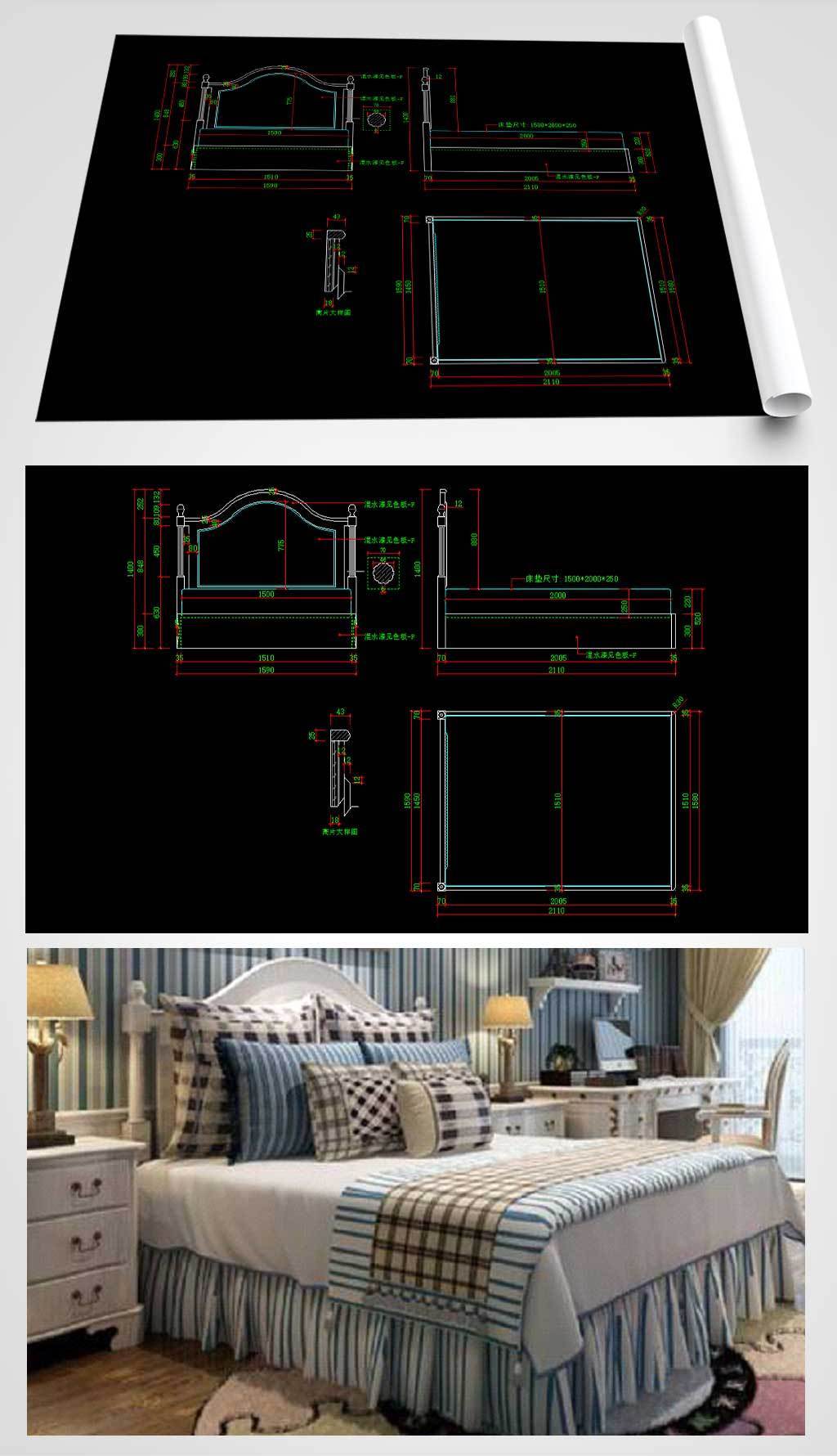 床cad下载-编号24223277-床图纸-我图网