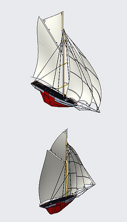 航海捕鱼帆船实体模型（含STP)
