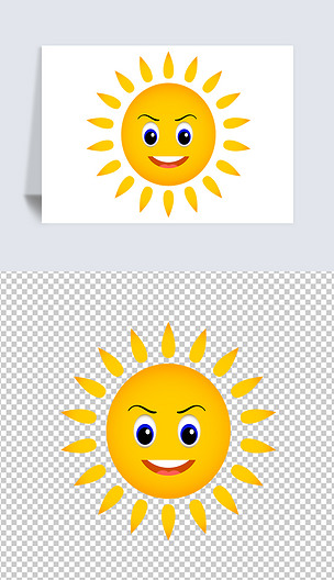 卡通太阳漫画太阳阳光免扣元素png.