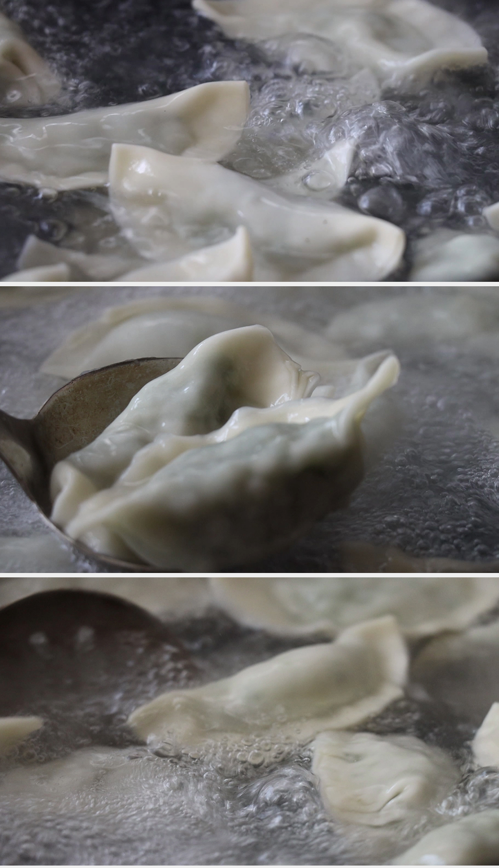 下饺子煮水饺过程实拍视频素材