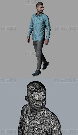 男性人物走路姿势人体犀牛模型3d模型