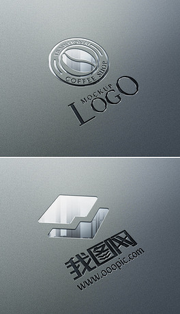 激凹亮面立体文字logo设计样机