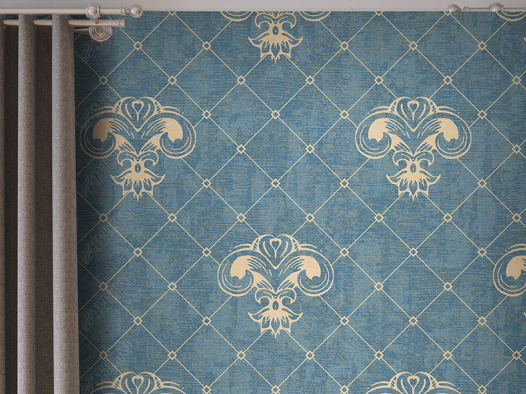 复古欧式几何图形墙纸壁画墙布图案背景墙壁纸