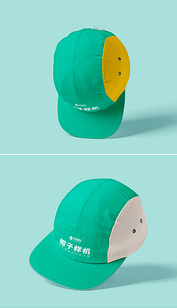 多视角休闲棒球帽牛仔帽图案设计效果图样机