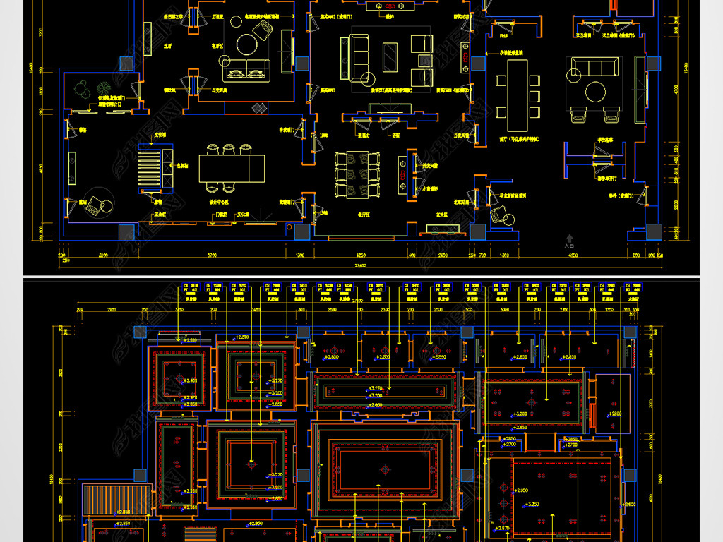 原创木门展厅平面施工图版权可商用