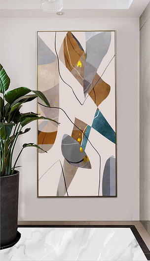 现代简约抽象线条色块装饰画