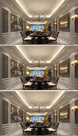室内设计3d模型简欧餐厅