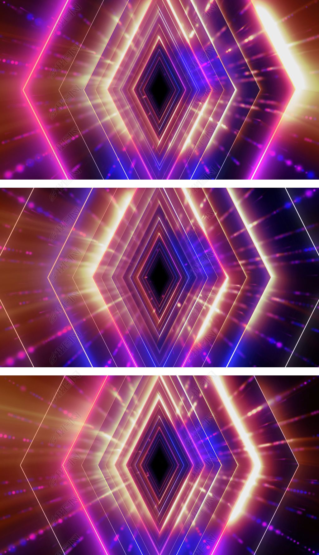 4k炫彩赛博朋克动感线条空间舞台背景