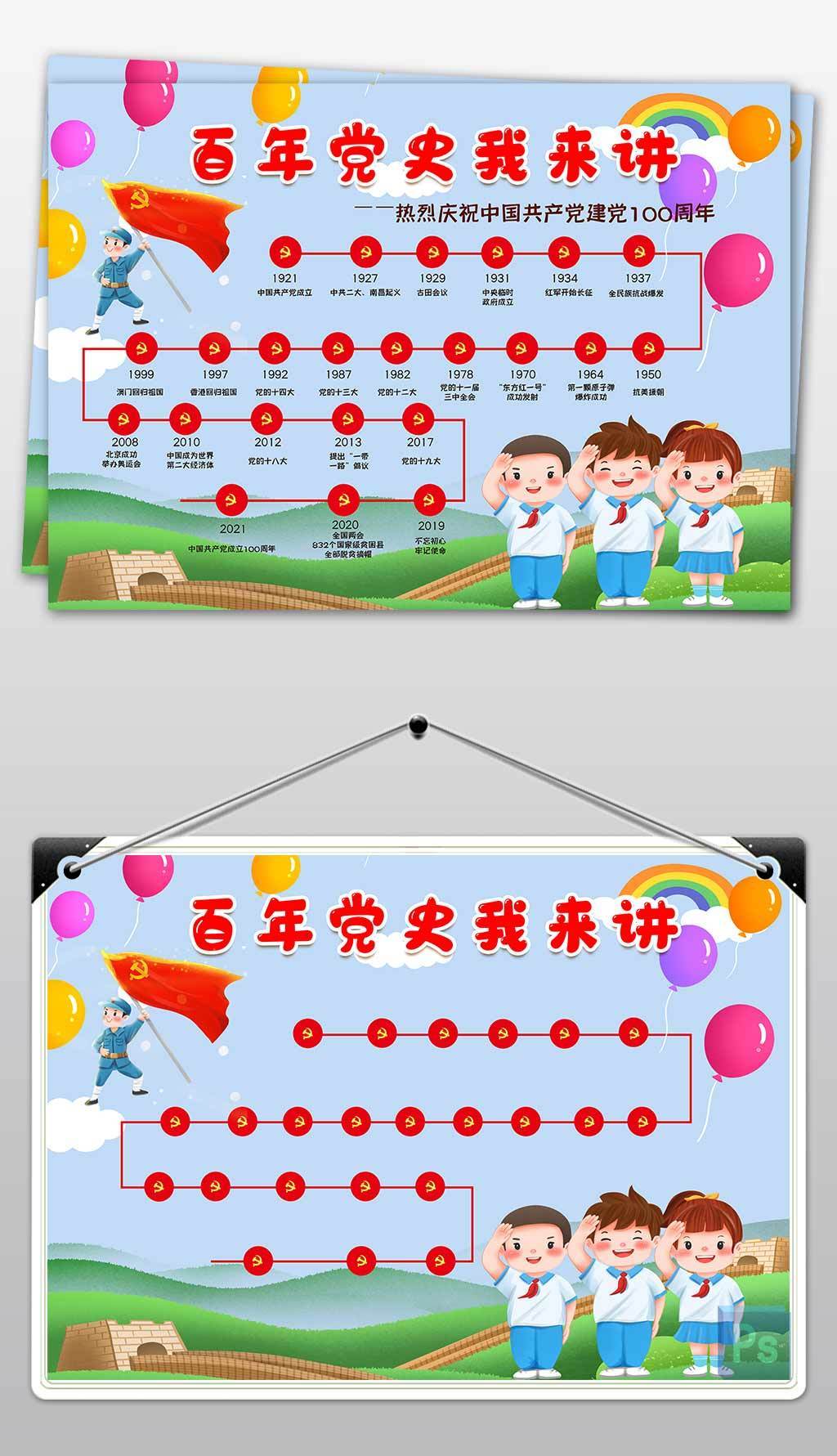 建党时间轴小报图片