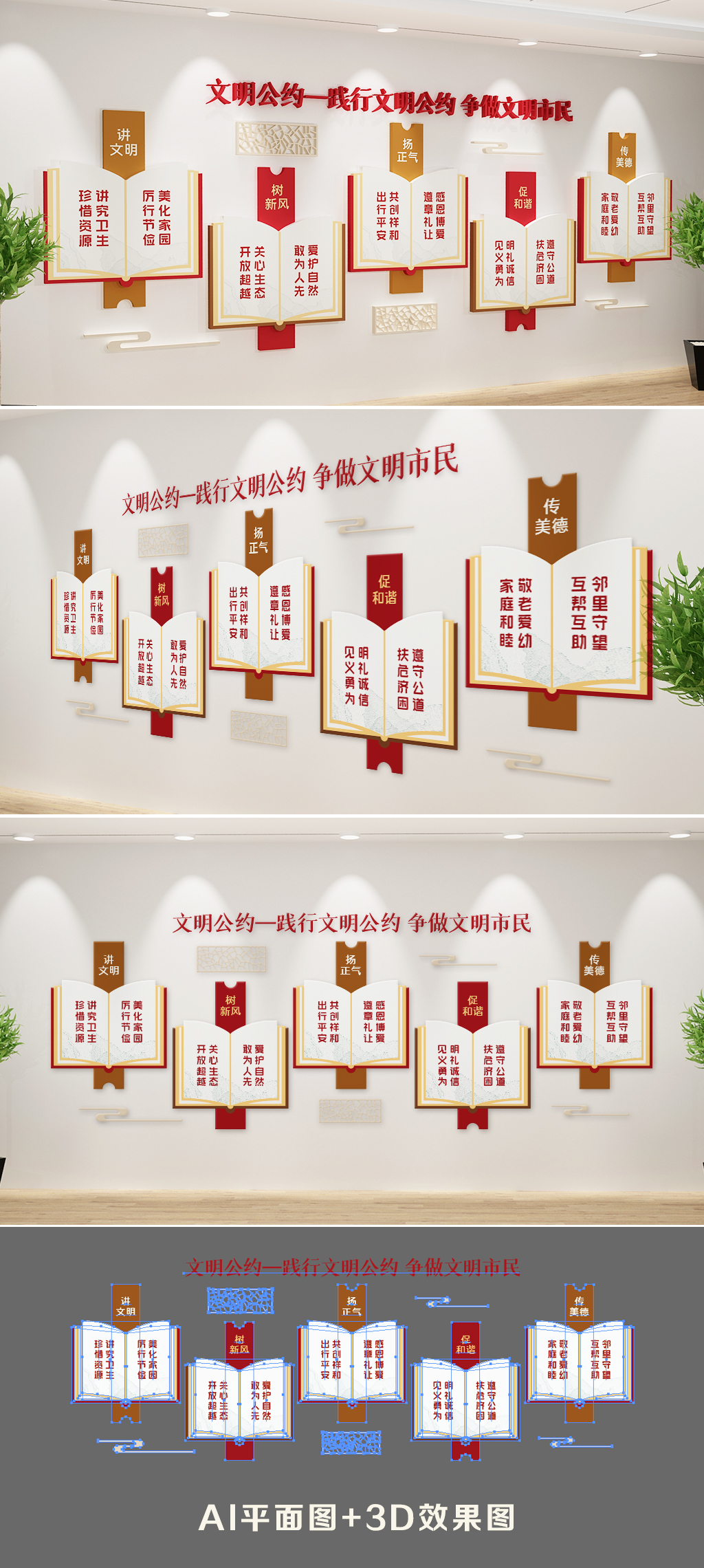 创建文明城市市民文明公约文化墙
