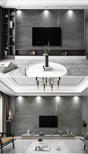 原创轻奢黑白灰黑金花大板大理石纹背景墙电视墙喷绘-版权可商用