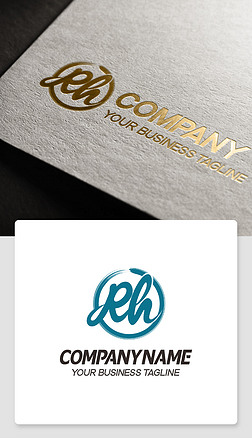 rh字母设计logo|rh形logo设计英文rh字母标志