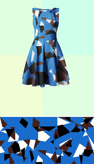 几何三角形菱形图形服装印花图案