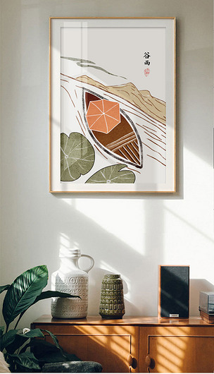 手绘新中式古典民俗现代简约装饰画6