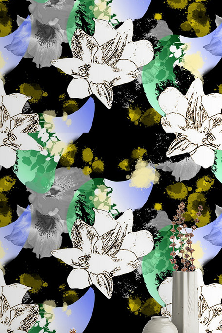 时尚艺术花卉四方连续壁纸墙布图片素材(其他格式)免费下载_现代简约