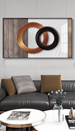 木纹  抽象  艺术装饰画|北欧轻奢立体艺术光影抽象几何木纹客厅装饰