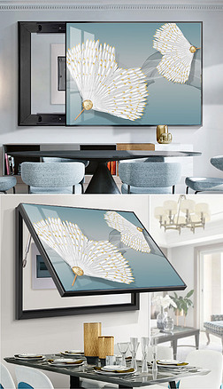 餐厅装饰画立体羽毛画客厅走廊过道背景电表挂画