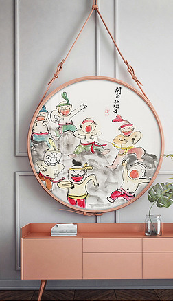 闽南文化拍胸舞传统文化非物质文化舞蹈圆形装饰