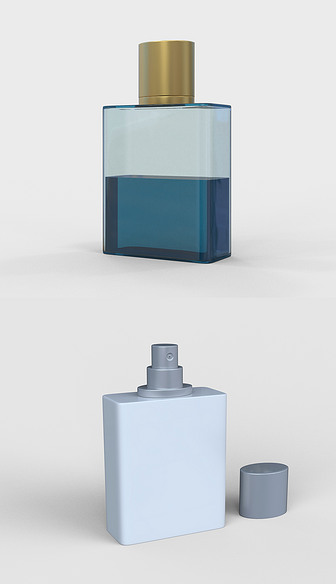 方形化妆品瓶包装模型FBX+OBJ格式