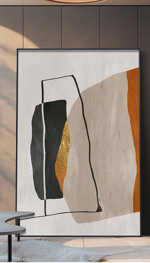 现代轻奢抽象简约油画艺术客厅玄关装饰画3