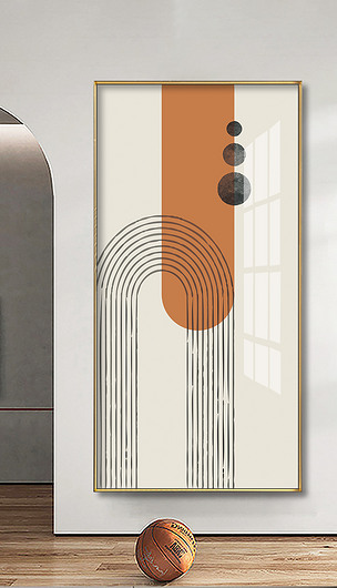 现代简约北欧风抽象几何色块极简线条玄关装饰画