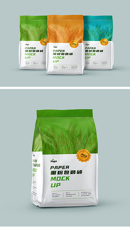 面粉包装设计样机无缝模式原料自制中国饺子手提式米袋食品袋包装袋