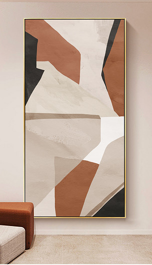 轻奢抽象莫兰迪色块走廊挂画壁画玄关画2